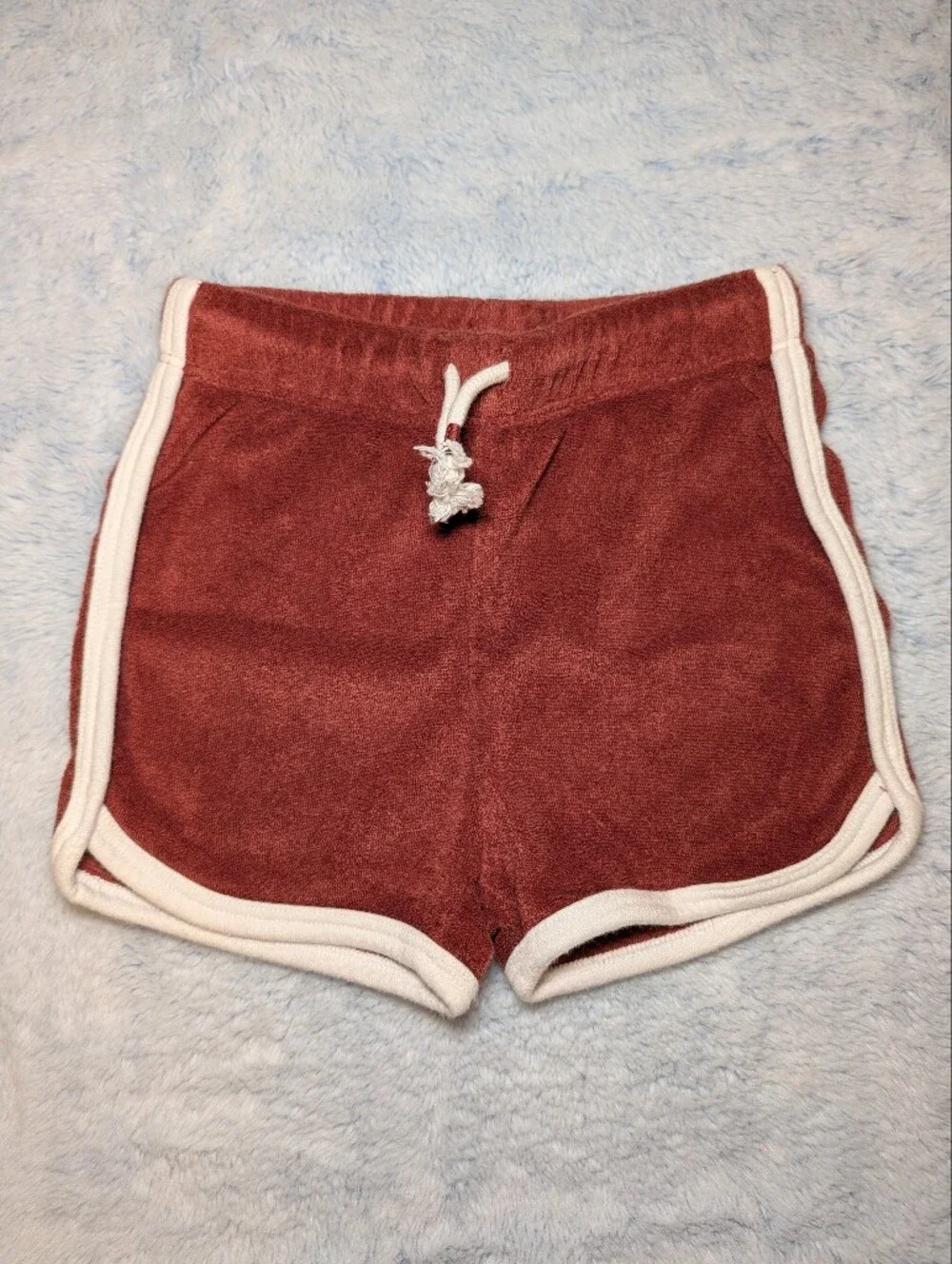 NWT 4T Little Co by Lauren Conrad Dolphin Hem Terry Cotton Shorts Retro Burgundy